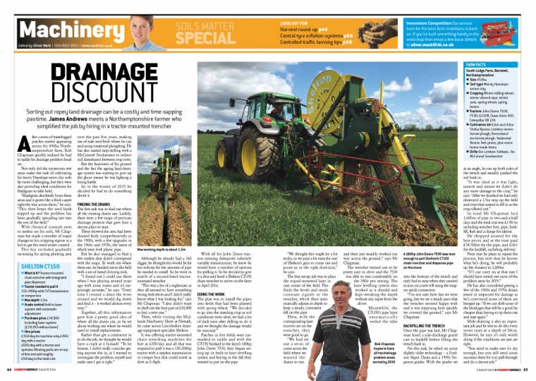 Farmers Weekly Article on DIY Drainage