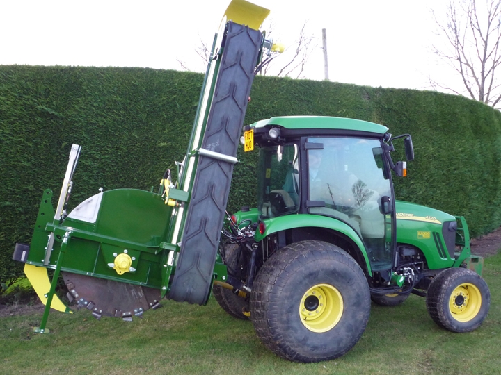 Shelton Supertrencher 450 hitched to tractor side view