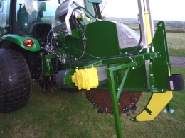 Shelton supertrencher 450 hitched to tractor close up