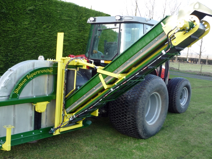 Shelton Supertrencher 560 hitched to tractor