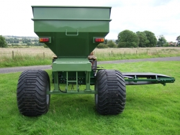 Shelton Gravel cart with conveyor extended rear view